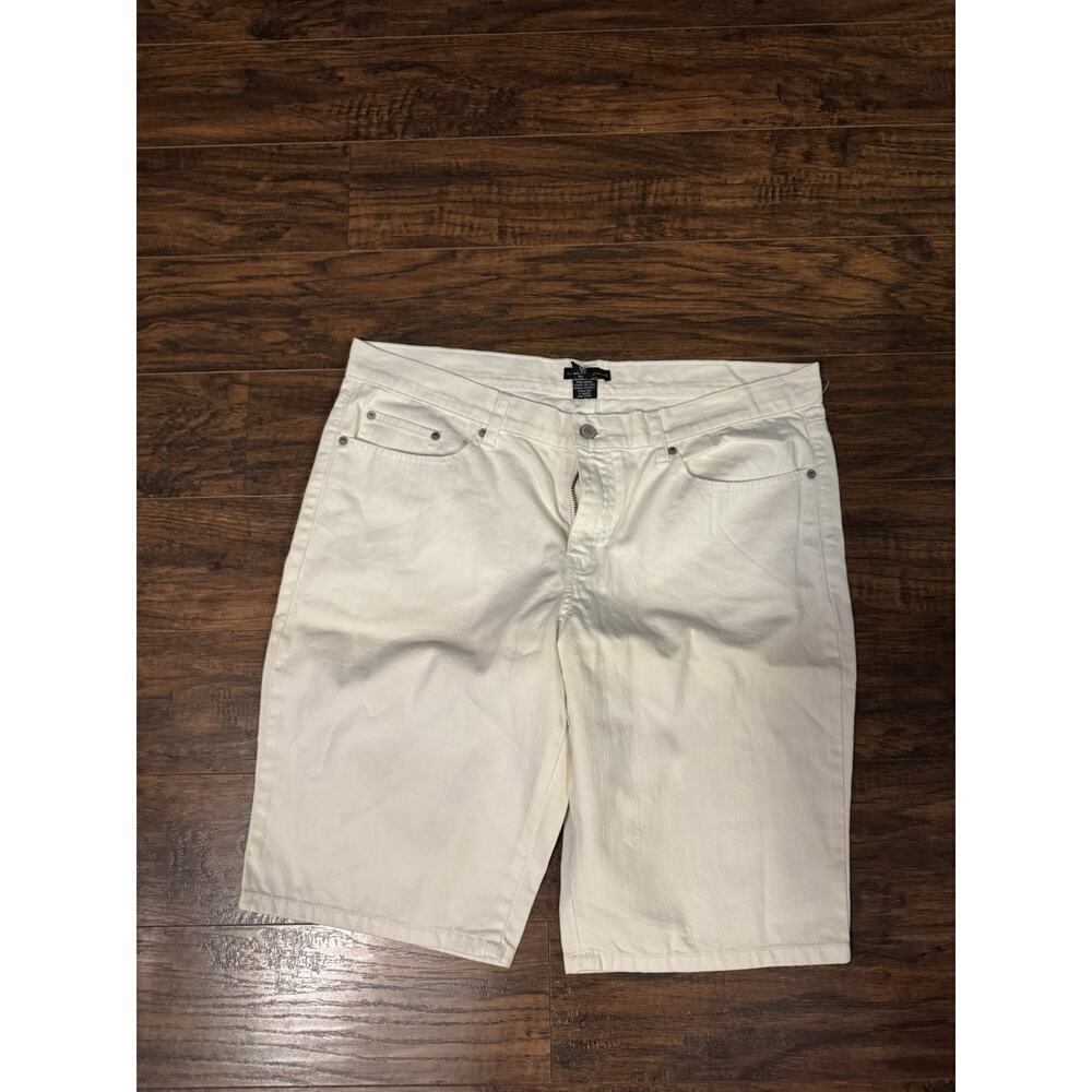 Women's NY & Co. New York & Company Bermuda White Denim Shorts  Sz 16
